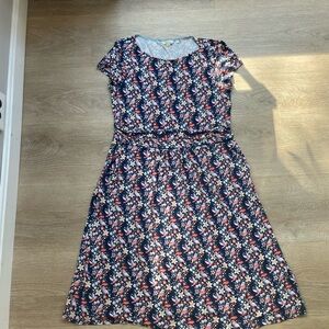 Boden Amelie Jersey Knit Dress Size 16 Bird Print